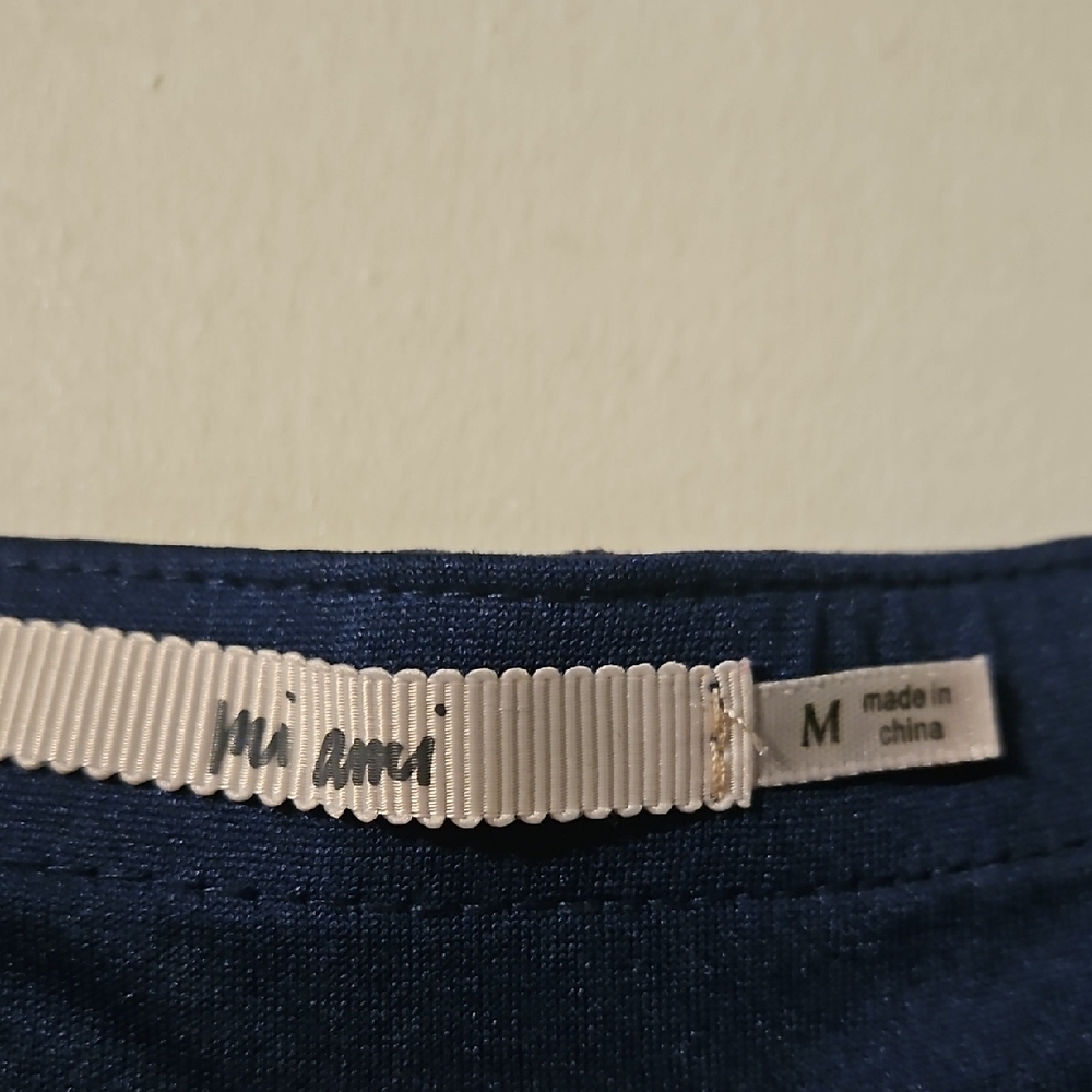 Miami Navy Blue Embroidered Mini Skirt - Picture 2 of 3